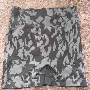 Gray Camouflage Patterned Shorts